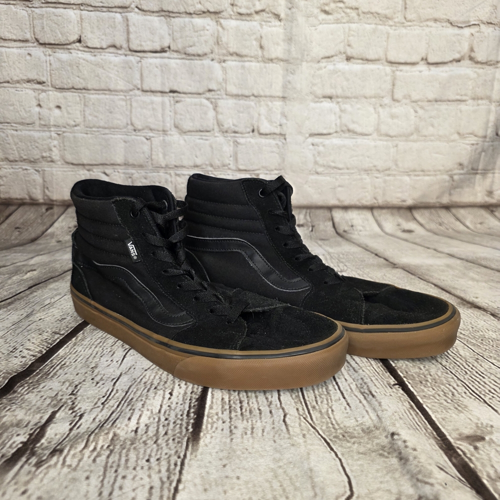 Vans Black and Brown Skate Sneakers with Suede Upper